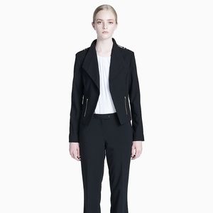 Grace Elements  Black Crepe Moto Blazer